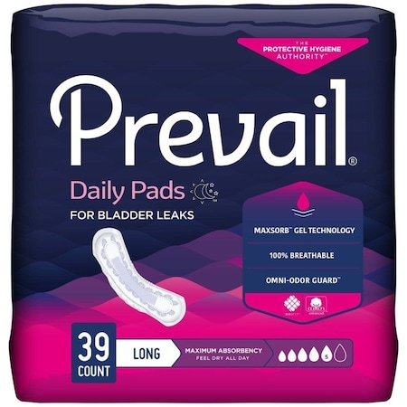 Prevail Daily Pads Maximum Bladder Control Pad, 13in Length, 39PK PV-915/1